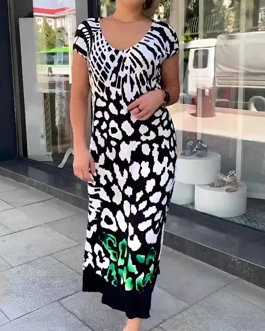 ZOE - CASUAL PRINTED SHORT SLEEVE DRESS
